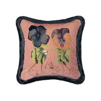 LOVE LETTER Medium Fringe Velvet Cushion - Tourmaline