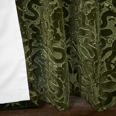 ANACONDA Velvet Curtain - Olive Green secondary image
