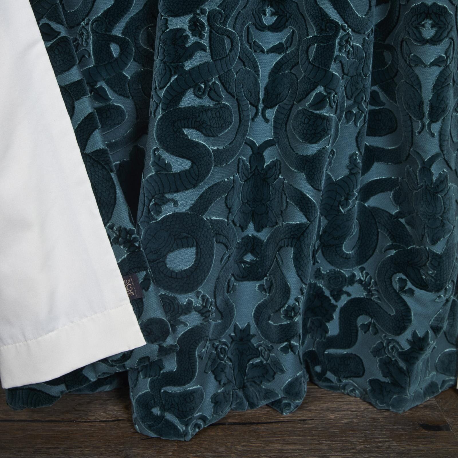 ANACONDA  Velvet Curtain - Petrol