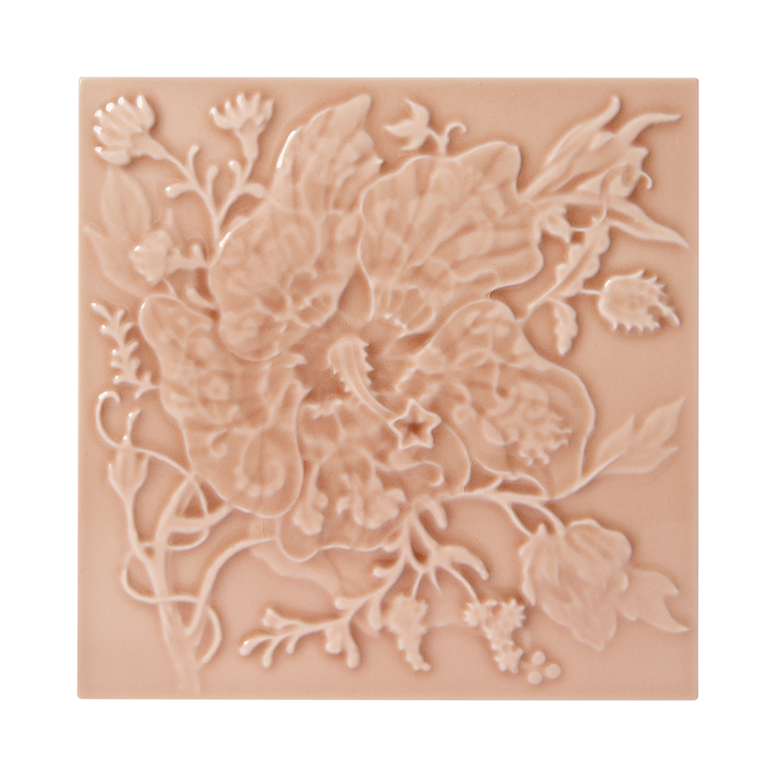 ARTEMIS HIBISCUS Relief Tiles - Blush
