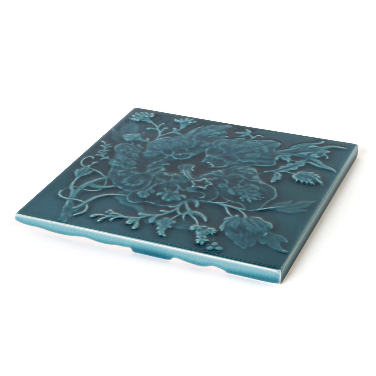 ARTEMIS HIBISCUS Relief Tiles - Teal
