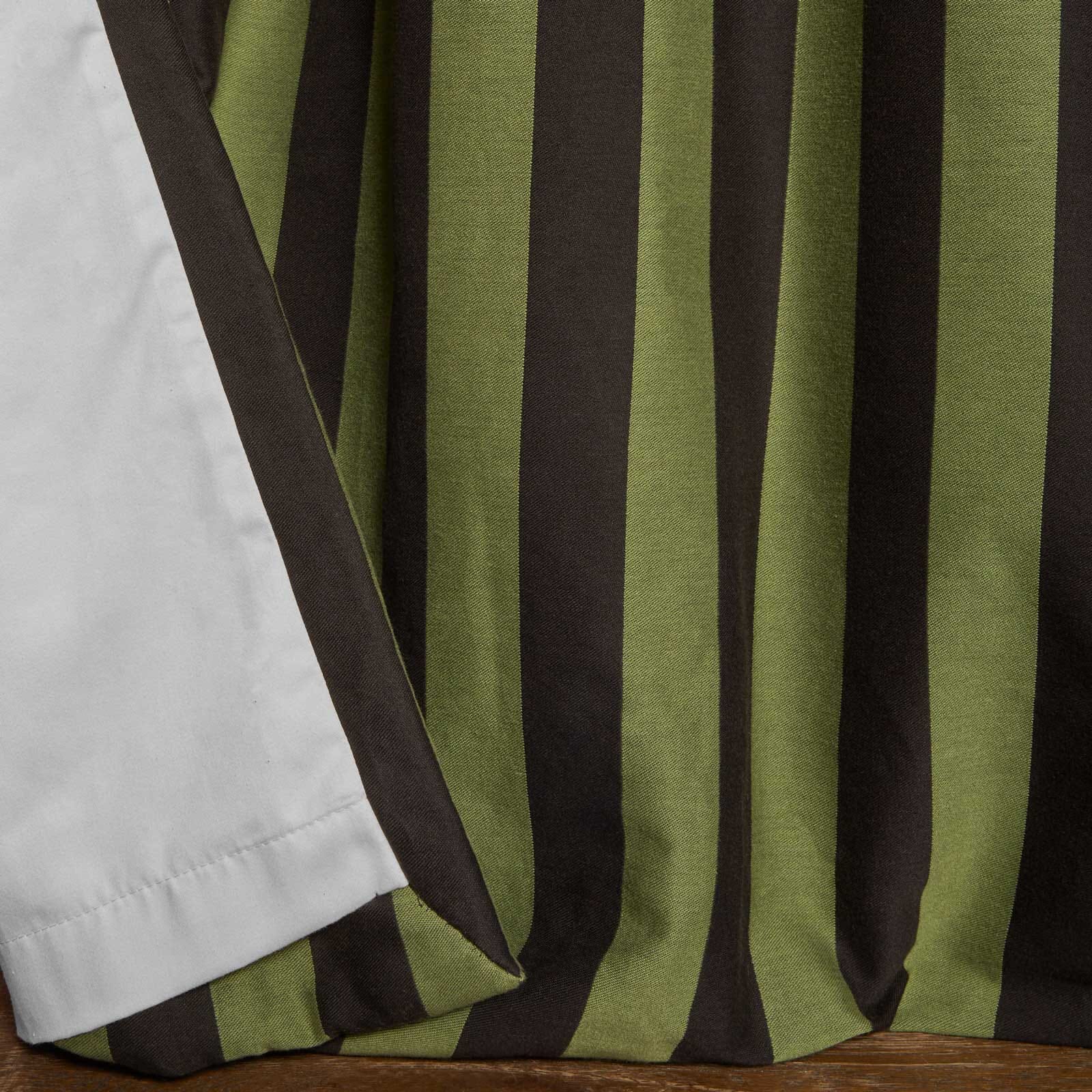 CAMELOT STRIPE Jacquard Curtain - Vedrigris and Noir