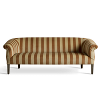 CAMELOT STRIPE Velvet Lowback Settee - Ginger