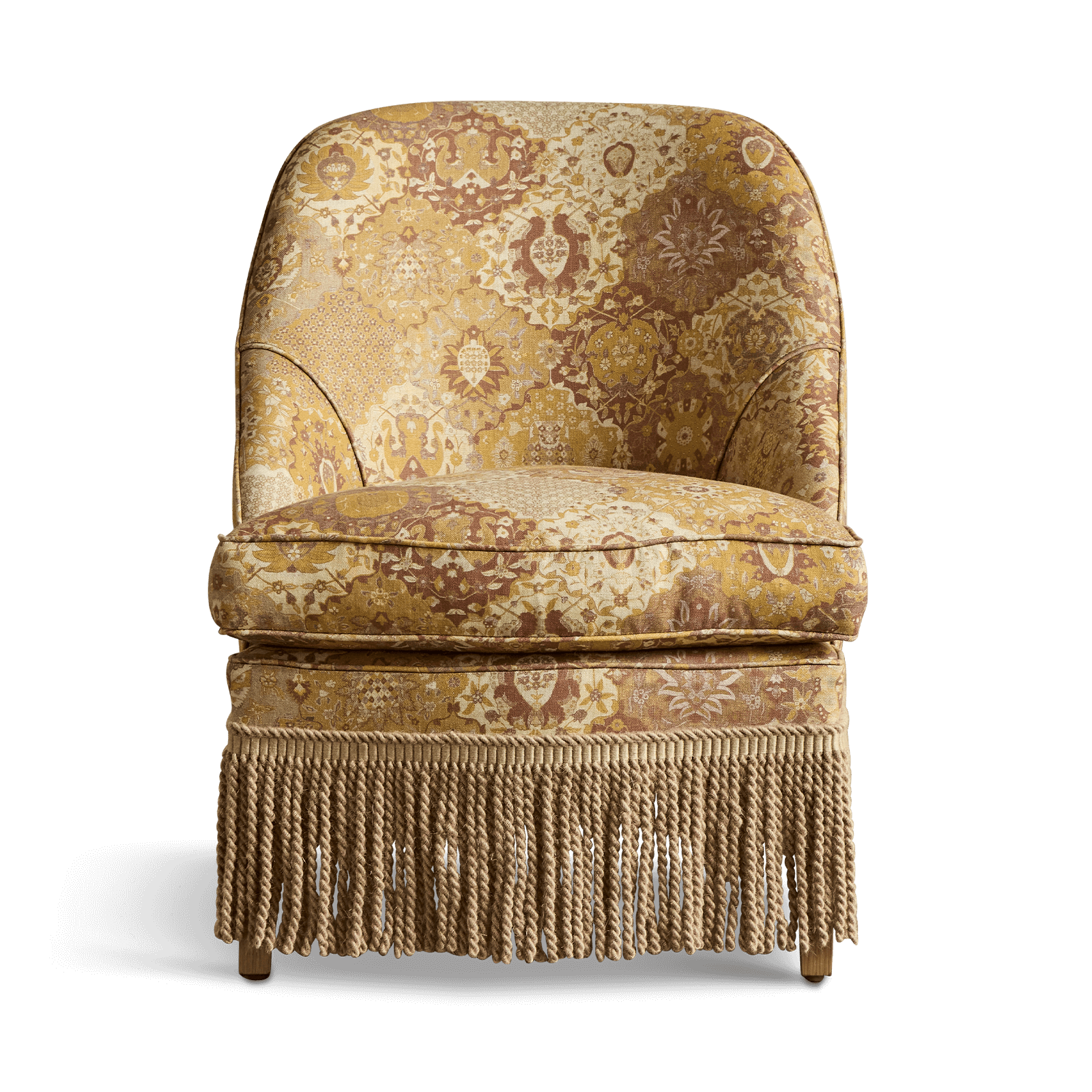 CASPAR Linen Fireplace Pull-up Chair - Ginger