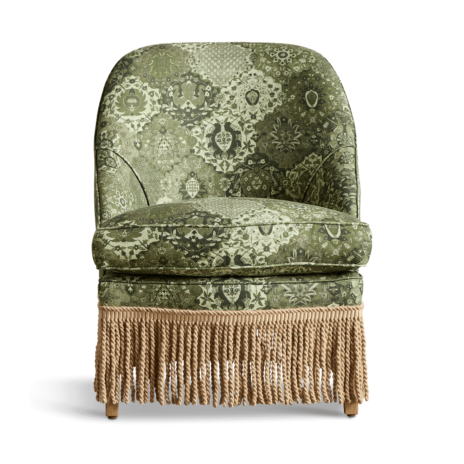 CASPAR Linen Fireplace Pull-up Chair - Juniper