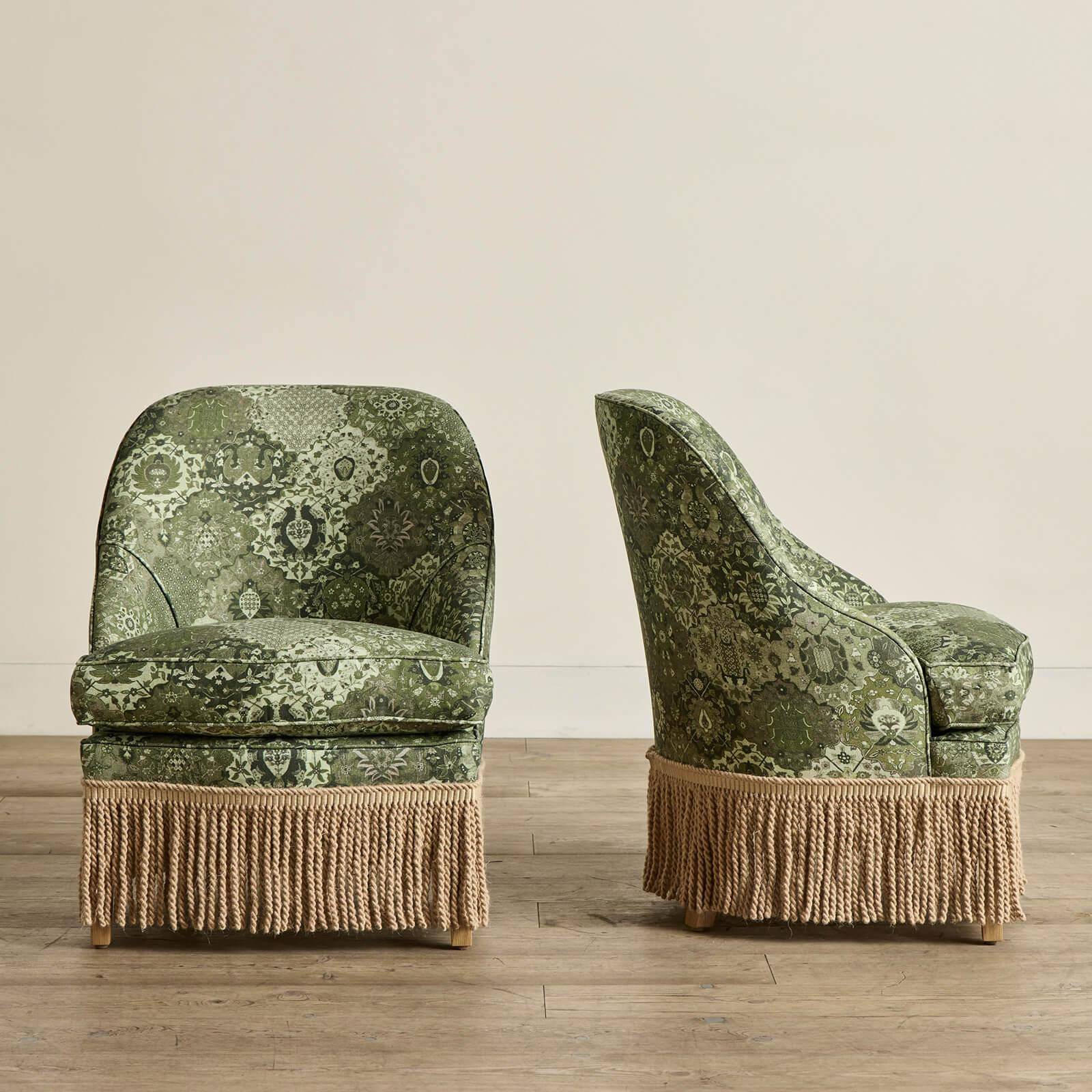 CASPAR Linen Fireplace Pull-up Chair - Juniper