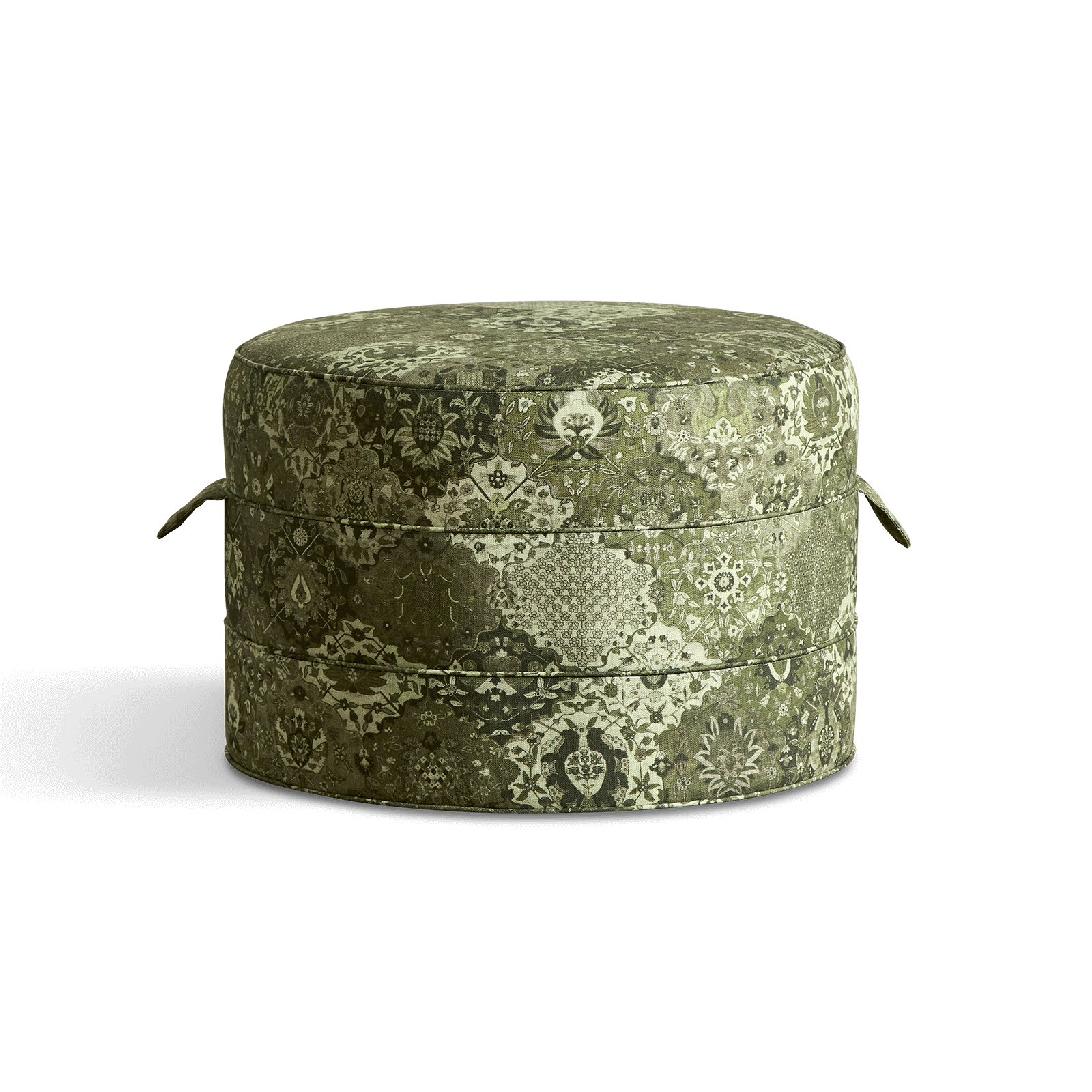 CASPAR Linen Medium Round Hassock - Juniper