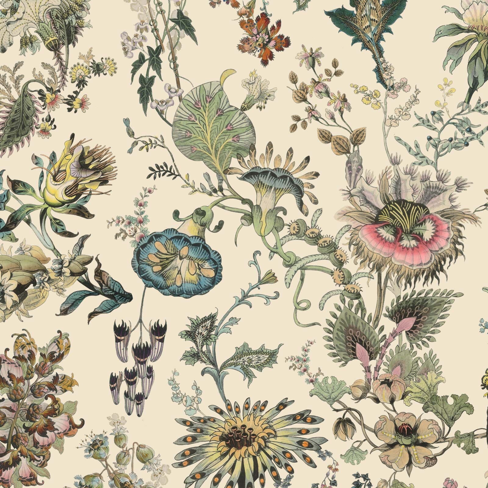 FLORA FANTASIA Wallpaper - Ecru | House of Hackney