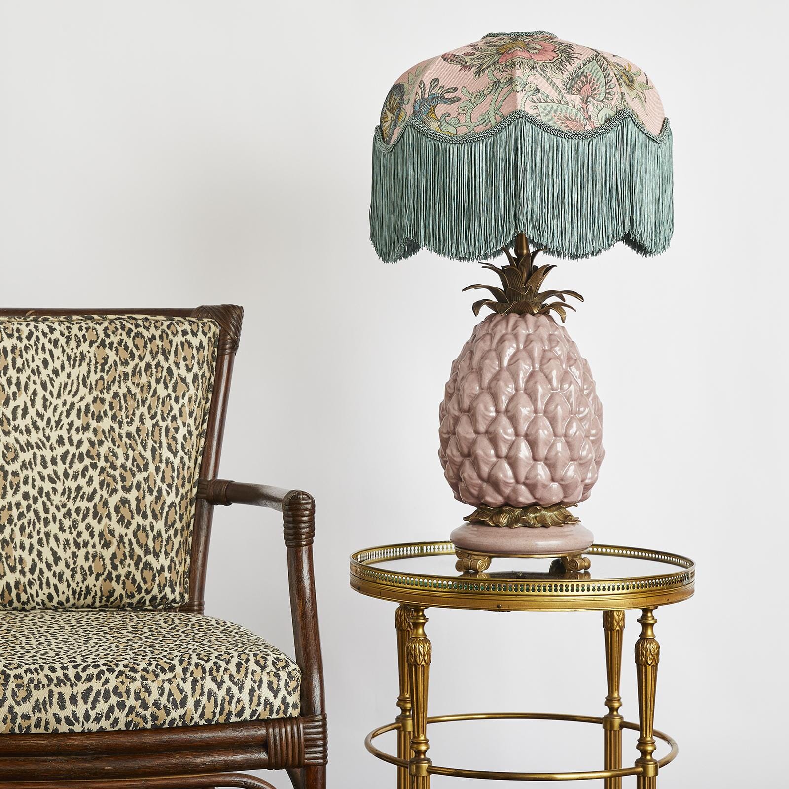 FLORA FANTASIA Jacquard Tilia Lampshade - Bisque Pink