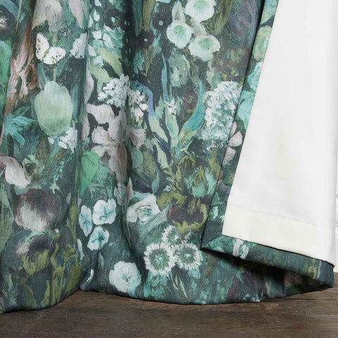 FLORIBUNDA MAGNA Cotton Linen Curtain - Verde secondary image
