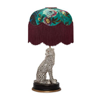 FLORIKA Tilia Petrol Lampshade with Cheetah Lampstand