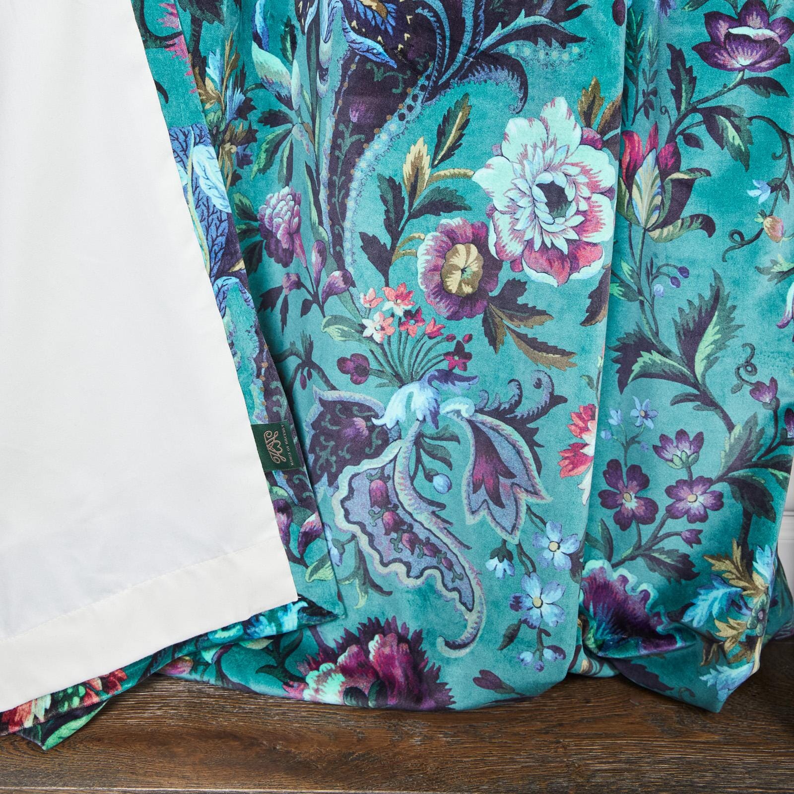 FLORIKA Velvet Curtain - Petrol