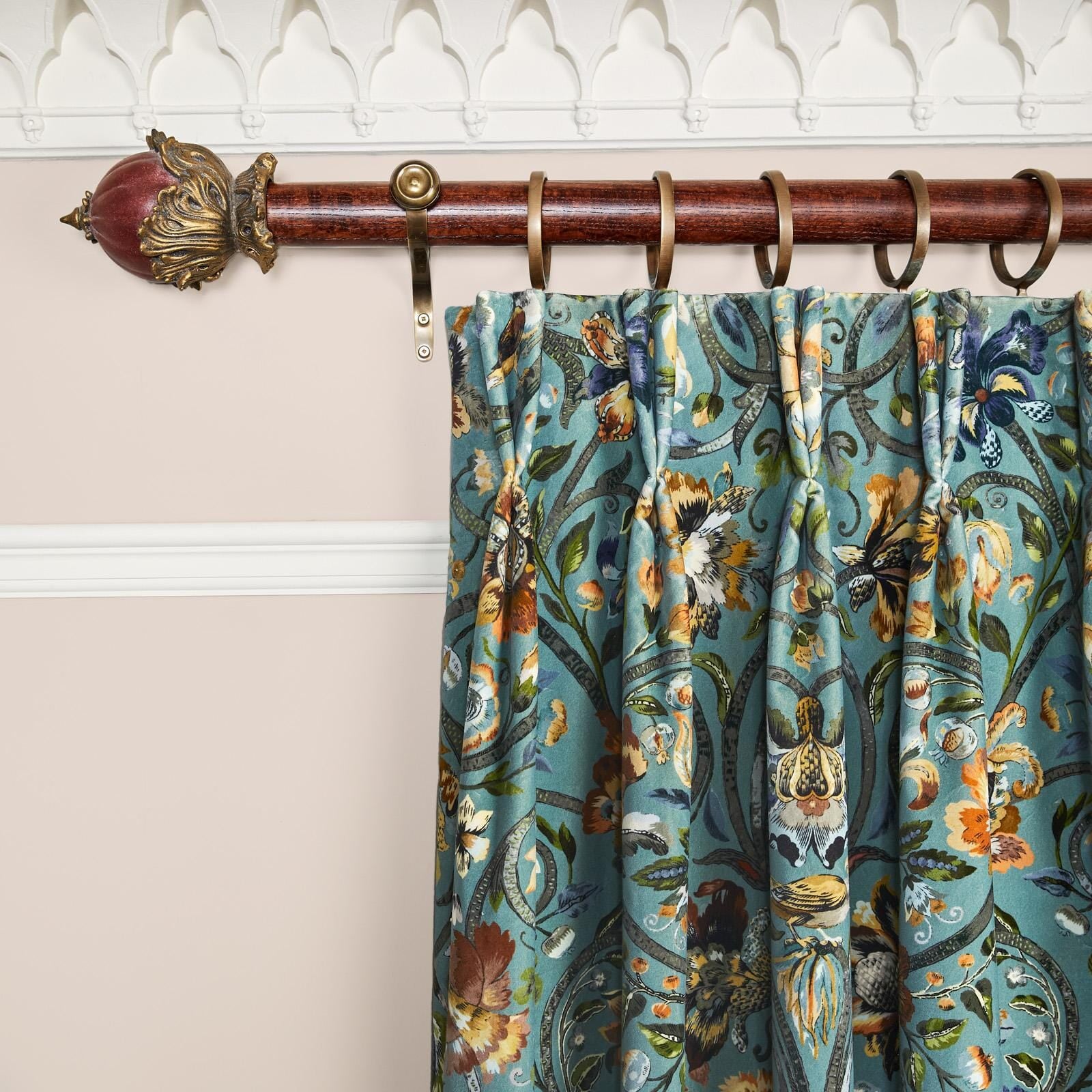 GAIA Velvet Curtain - Prussian Blue