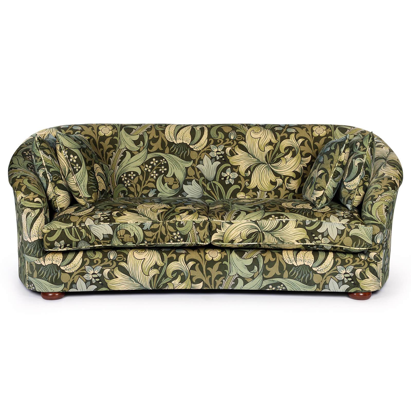 GOLDEN LILY MAGNA Velvet Vesper 3-Seater Sofa - Verde
