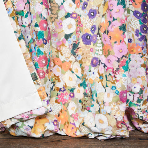 HOLLYHOCKS Cotton Linen Curtain - Spring secondary image