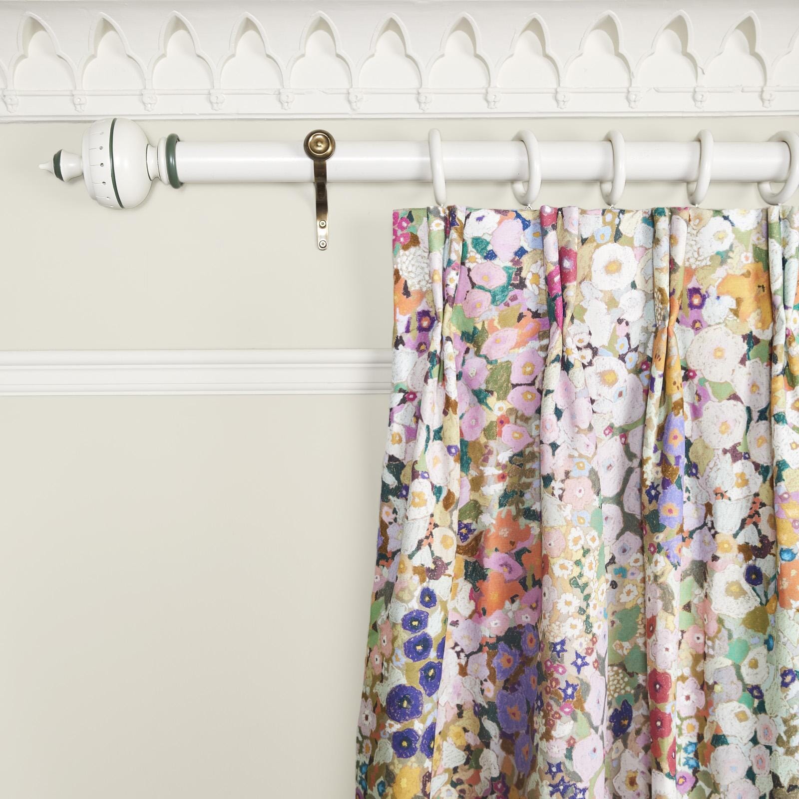 HOLLYHOCKS Cotton Linen Curtain - Spring