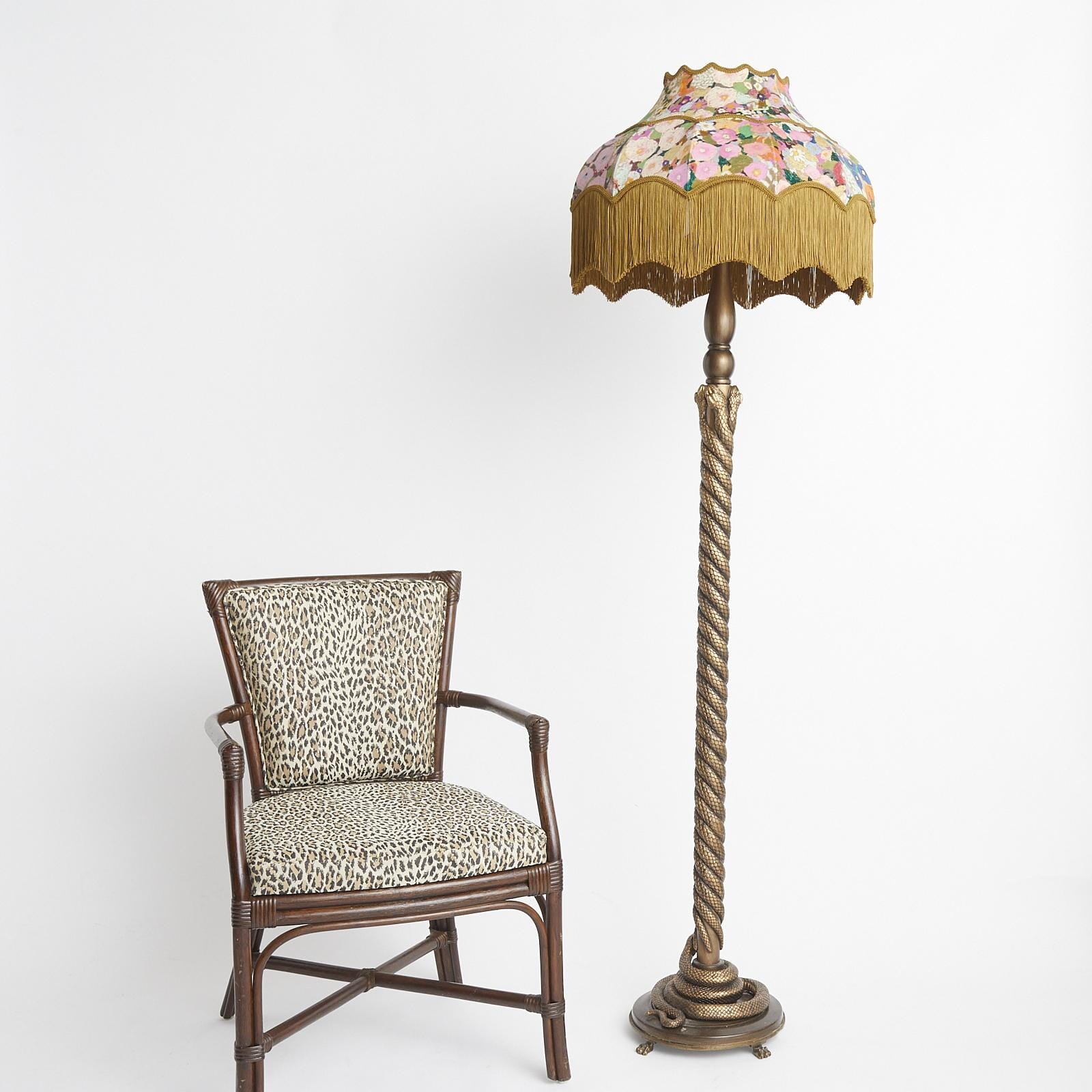 HOLLYHOCKS Velvet Isabella Lampshade - Spring