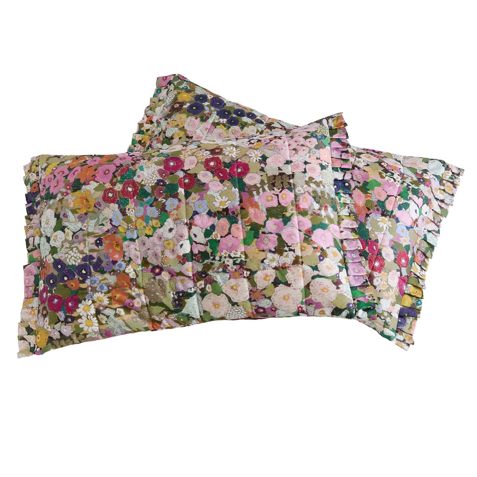 HOLLYHOCKS Cotton Sateen Pillowcases - Spring (Set of 2)