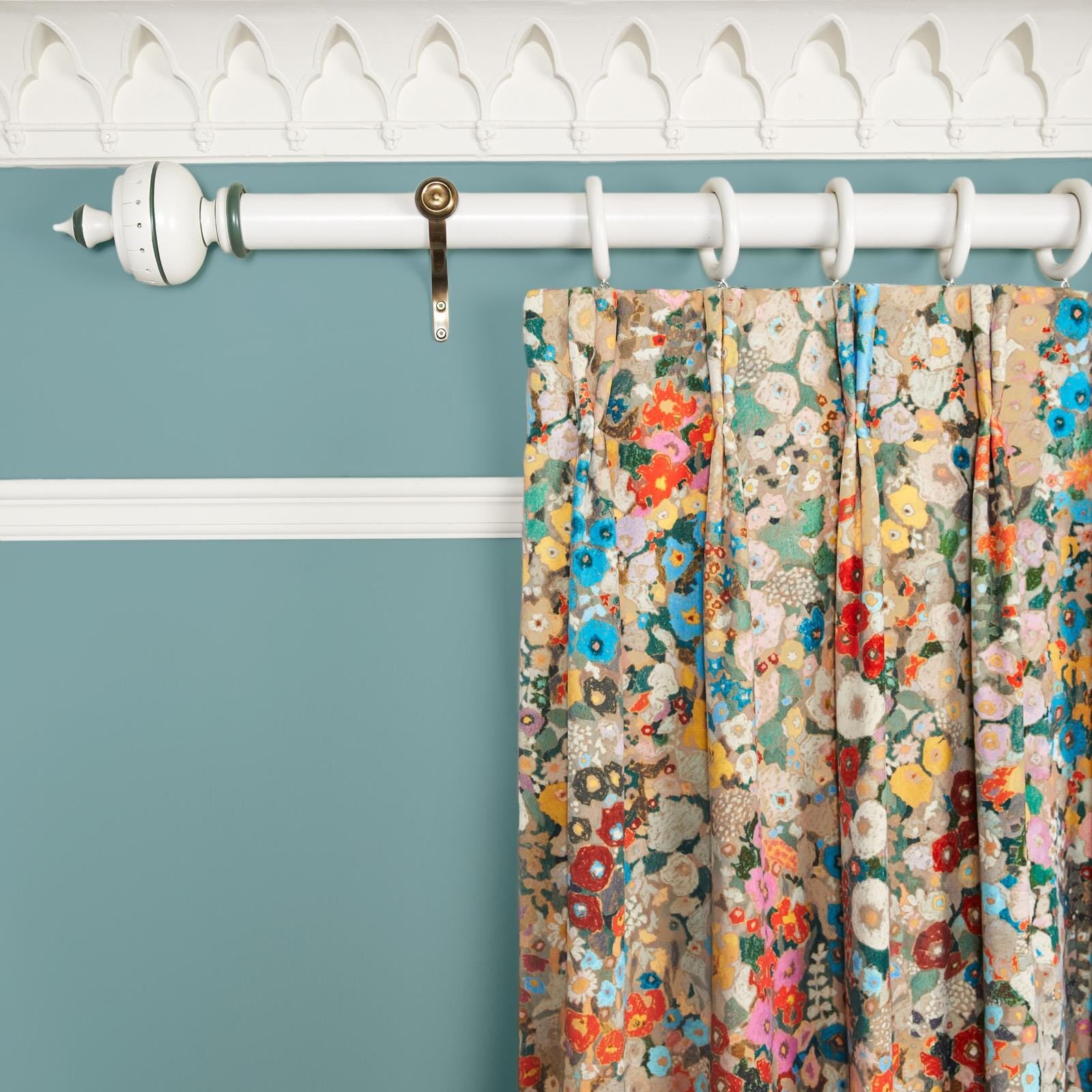 HOLLYHOCKS Velvet Curtain - Autumn