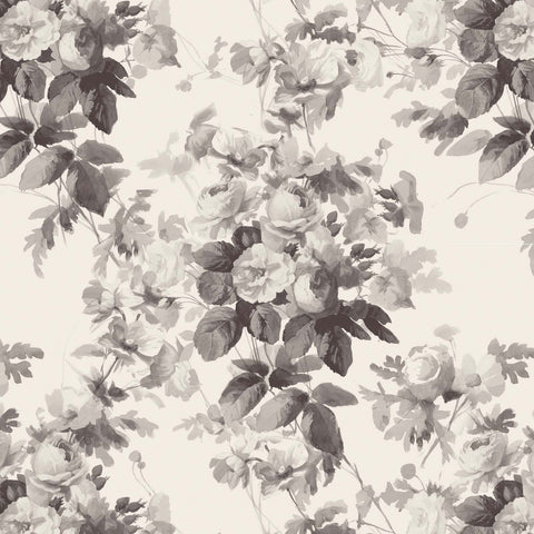 LONDON ROSE Wallpaper Traditional - Smoke Grey - Sample