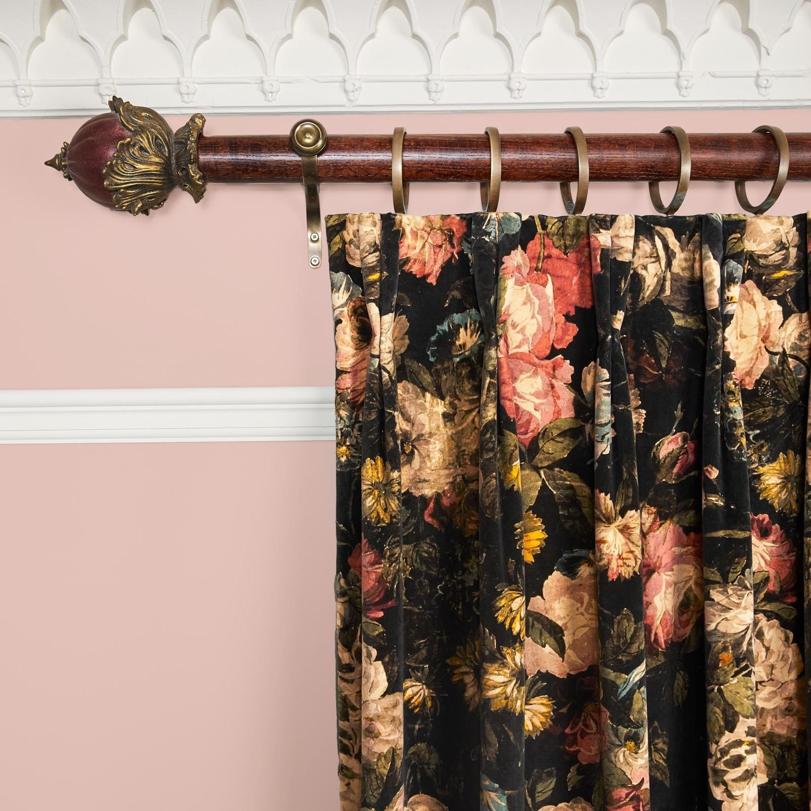 MIDNIGHT GARDEN Velvet Curtain - Multi