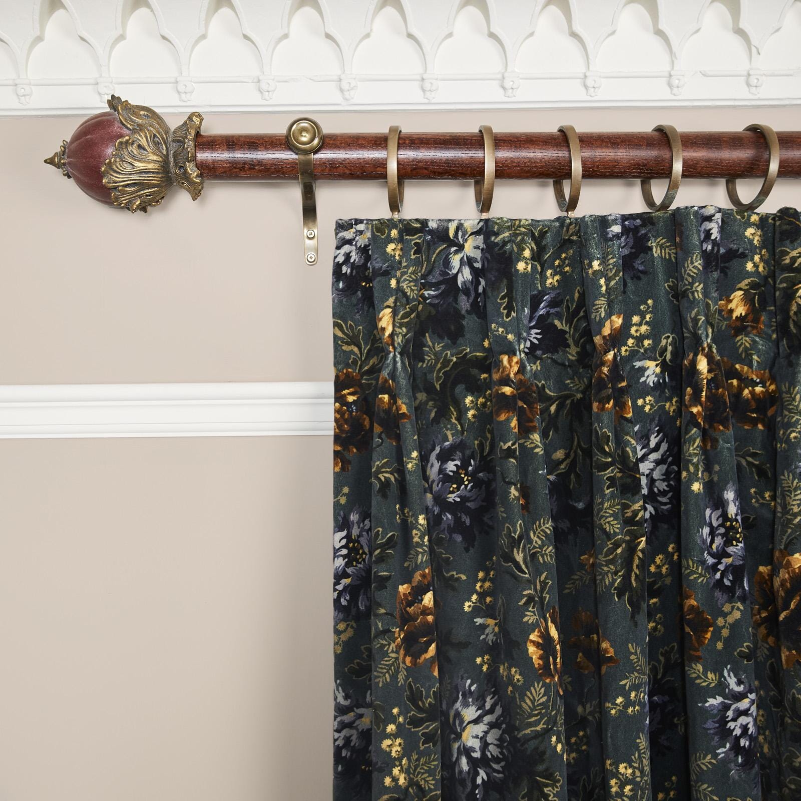 OPIA Velvet Curtain - Petrol