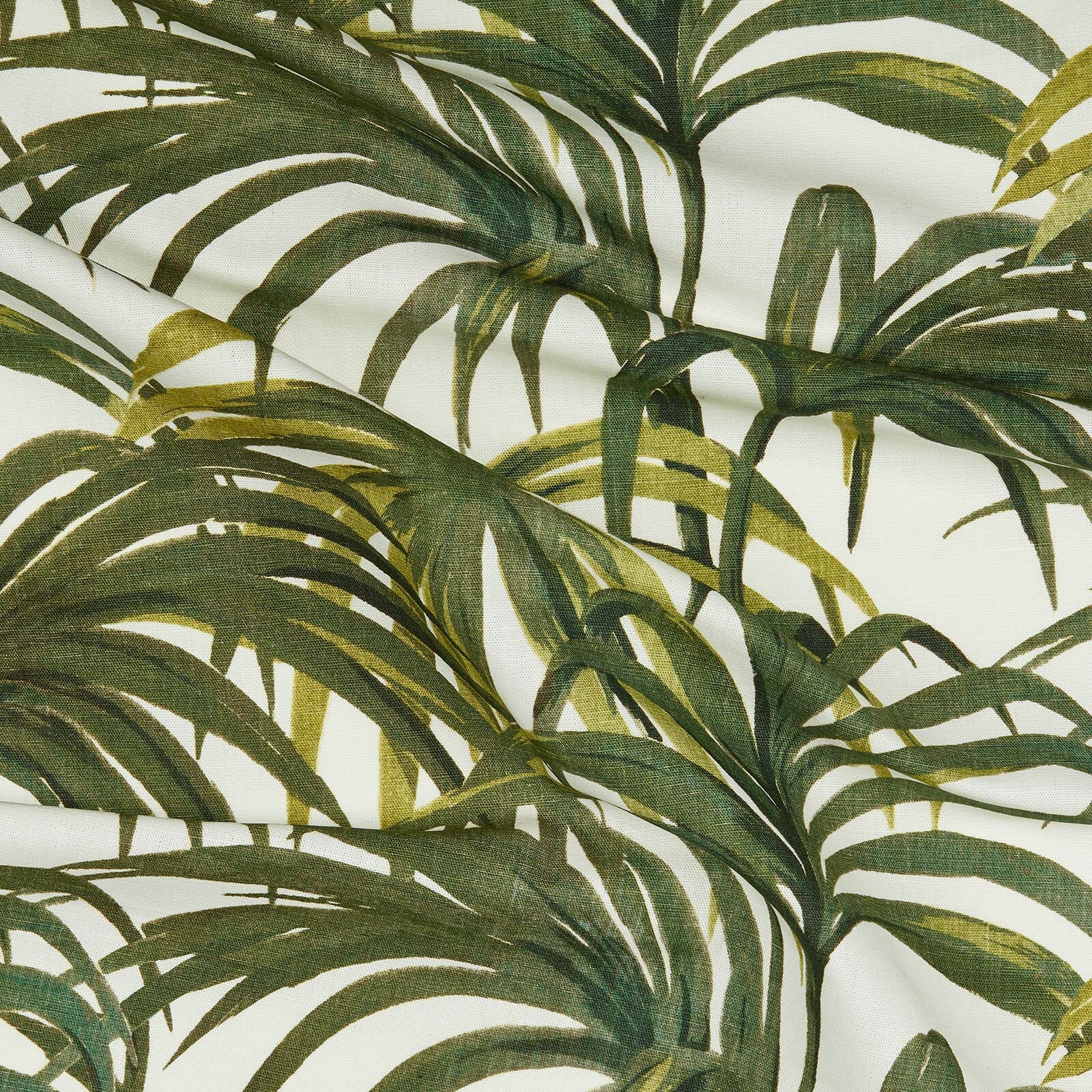 PALMERAL Cotton Linen Blind - Off White & Green