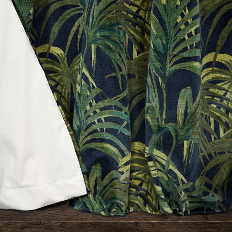 PALMERAL Velvet Curtain - Midnight & Green secondary image