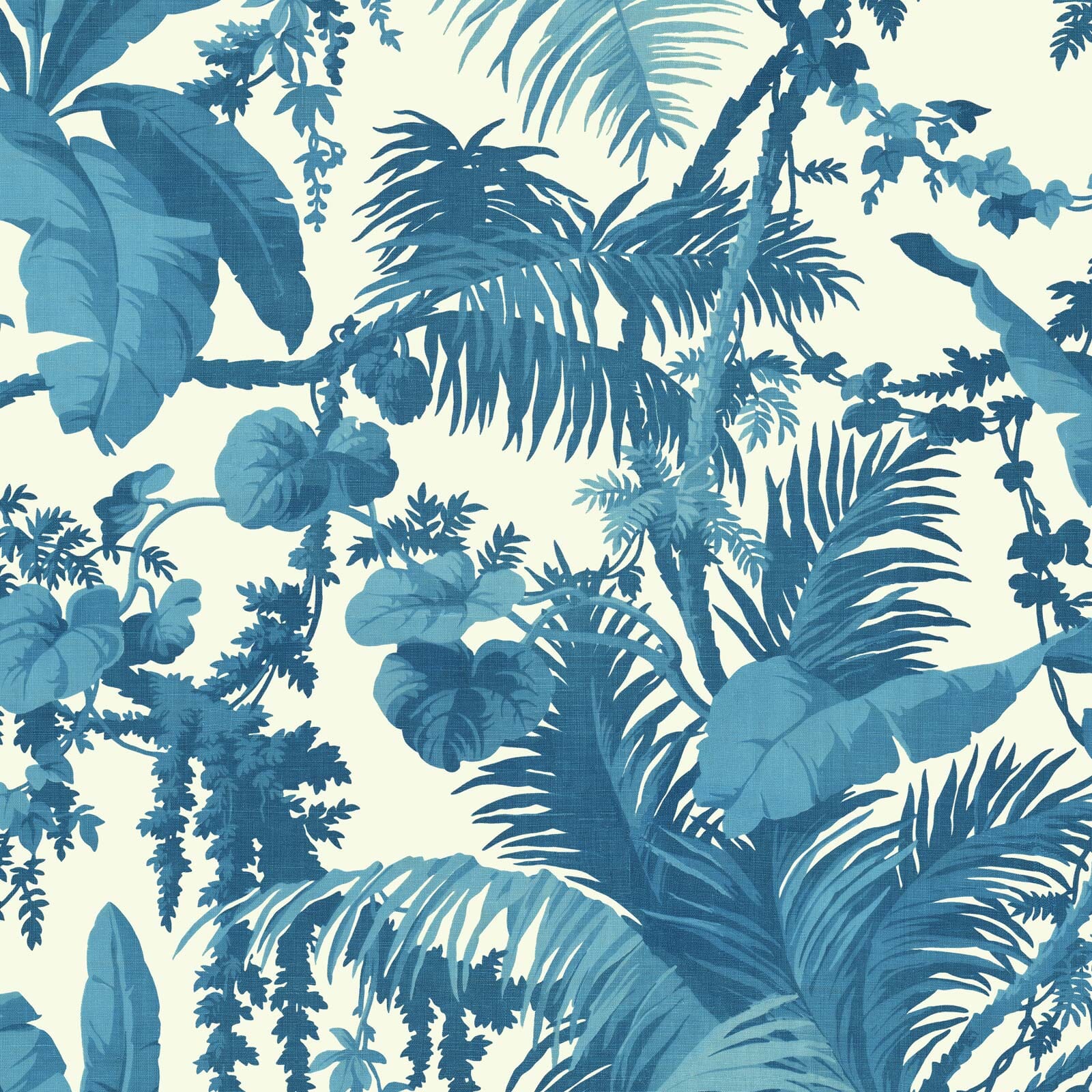 PAMPAS Wallpaper - Off White & Cerulean