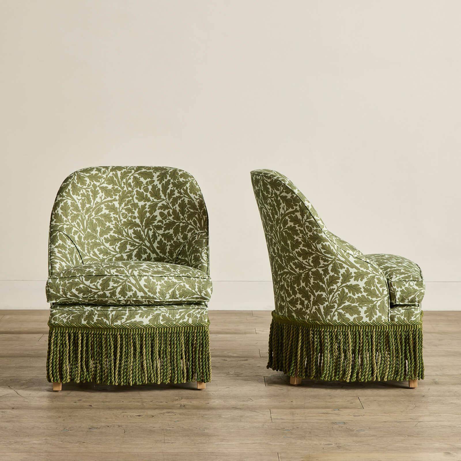 QUERCUS Linen Fireplace Pull-up Chair - Juniper