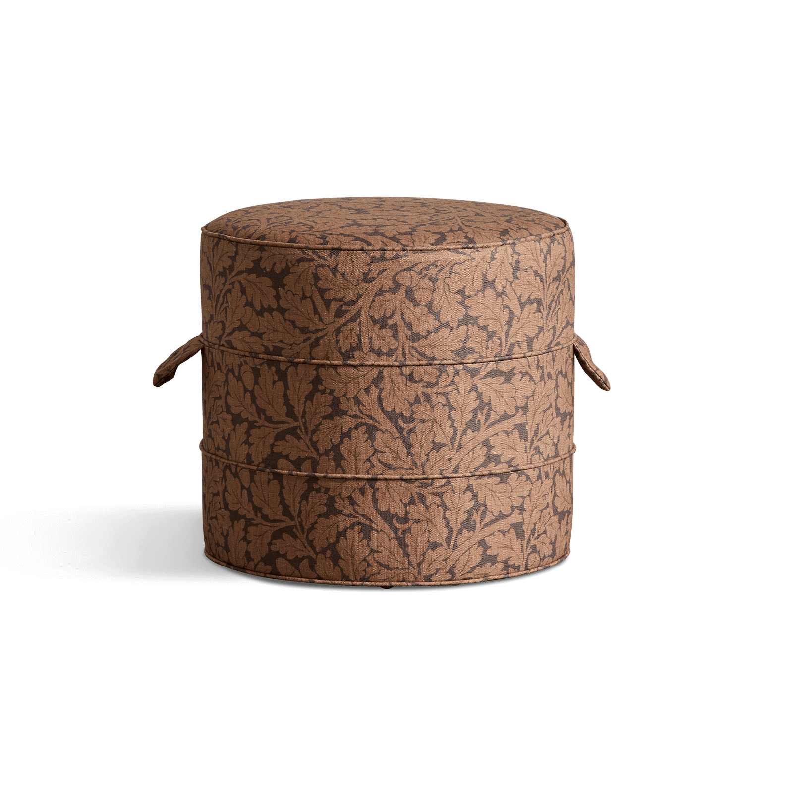 QUERCUS Linen Small Round Hassock - Aubergine