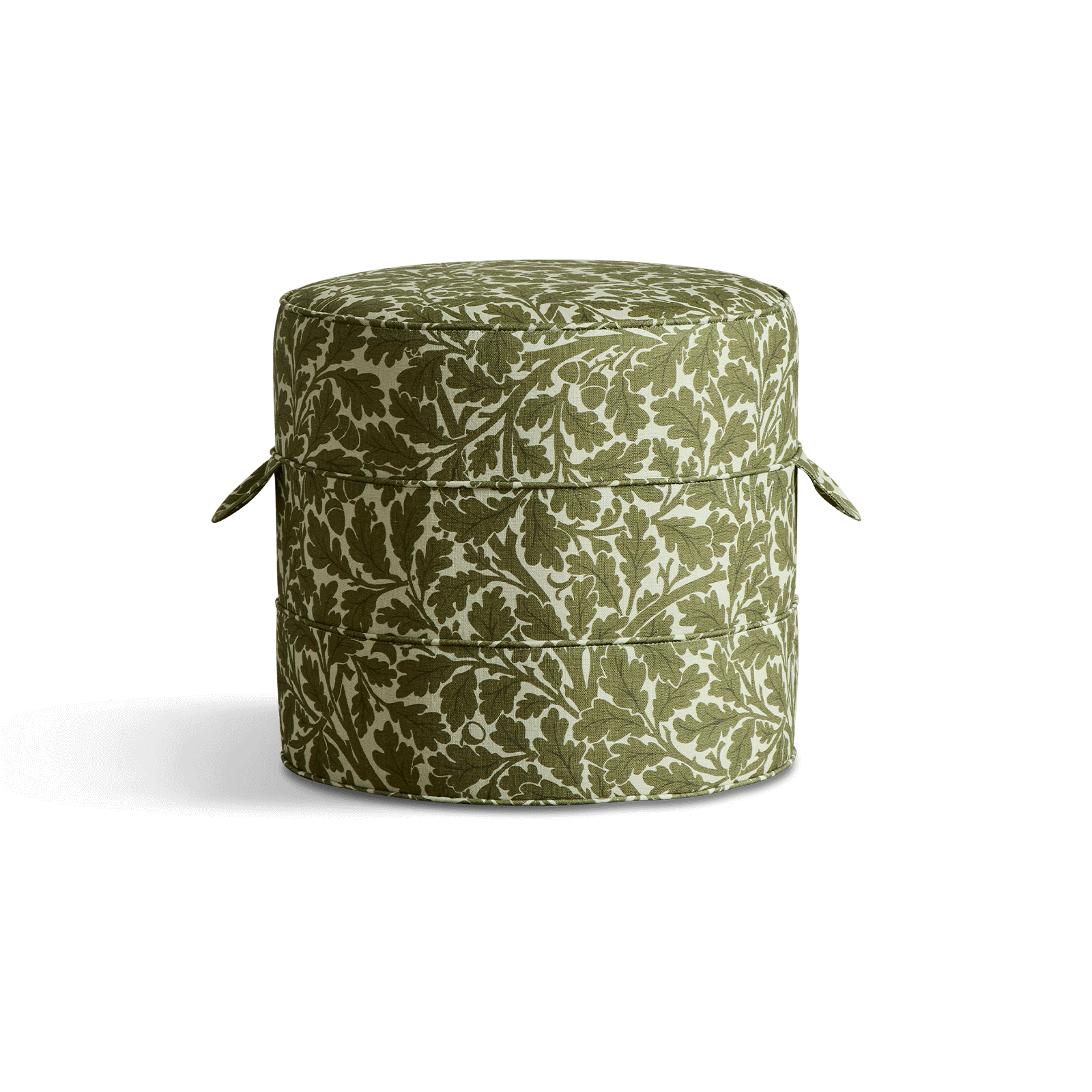 QUERCUS Linen Small Round Hassock - Juniper