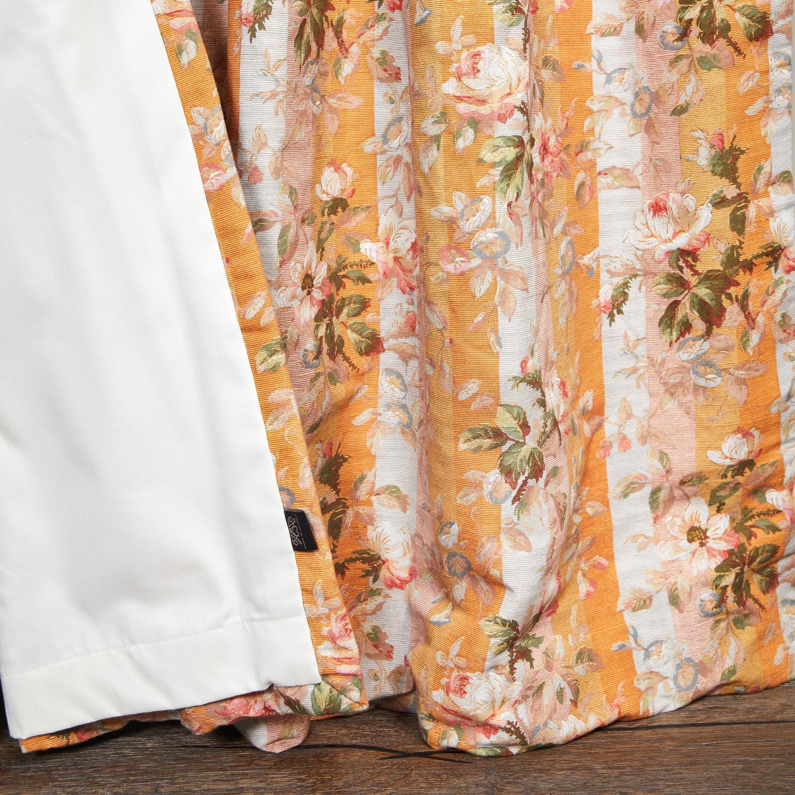 RAINBOW ROSE Cotton Linen Curtain - Dusk Stripe