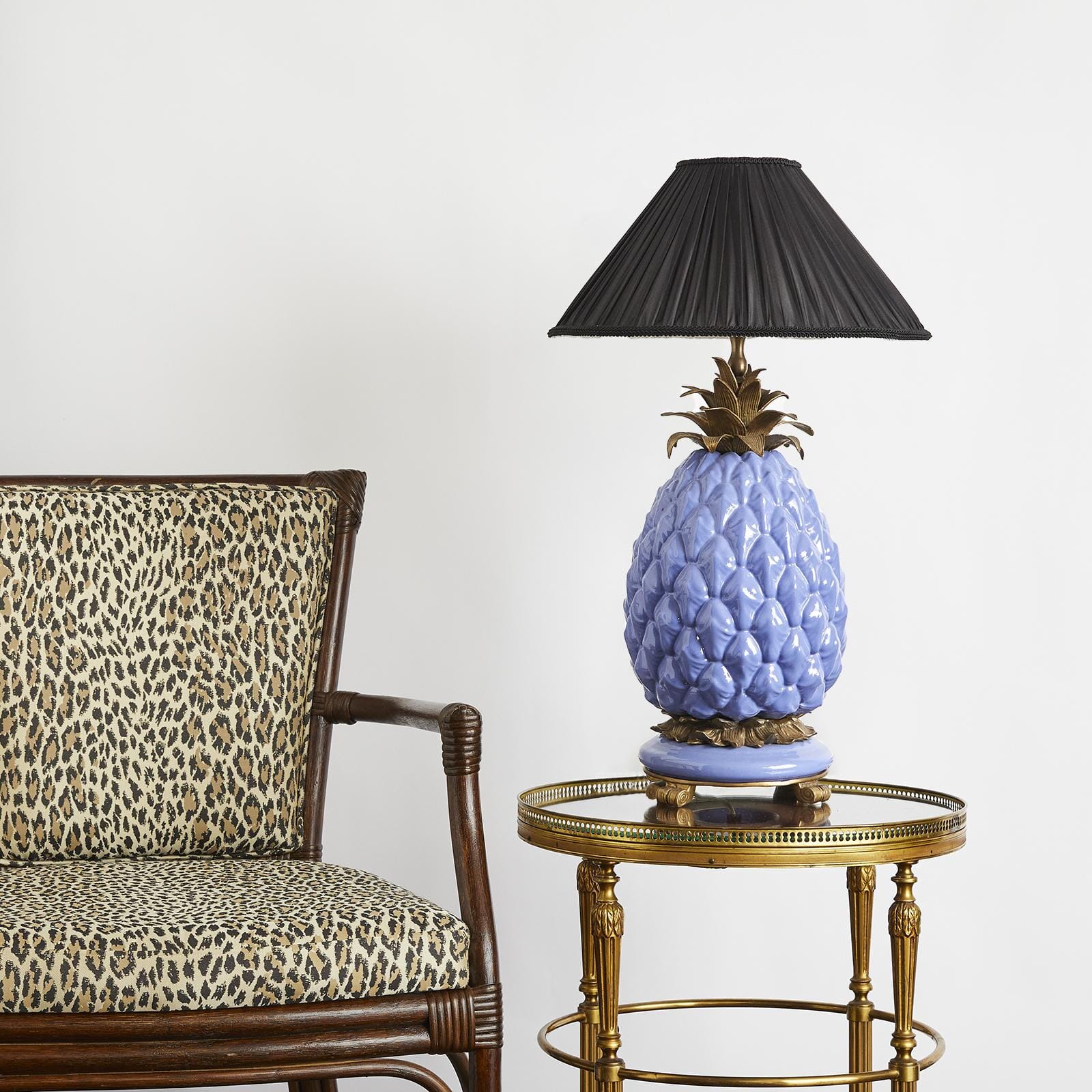 ROMILY Silk Pleated Lampshade - Noir