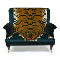 SABER Velvet Bloomsbury Loveseat - Midnight