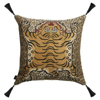 WILD SABER Large Tassel Jacquard Cushion - Butterscotch