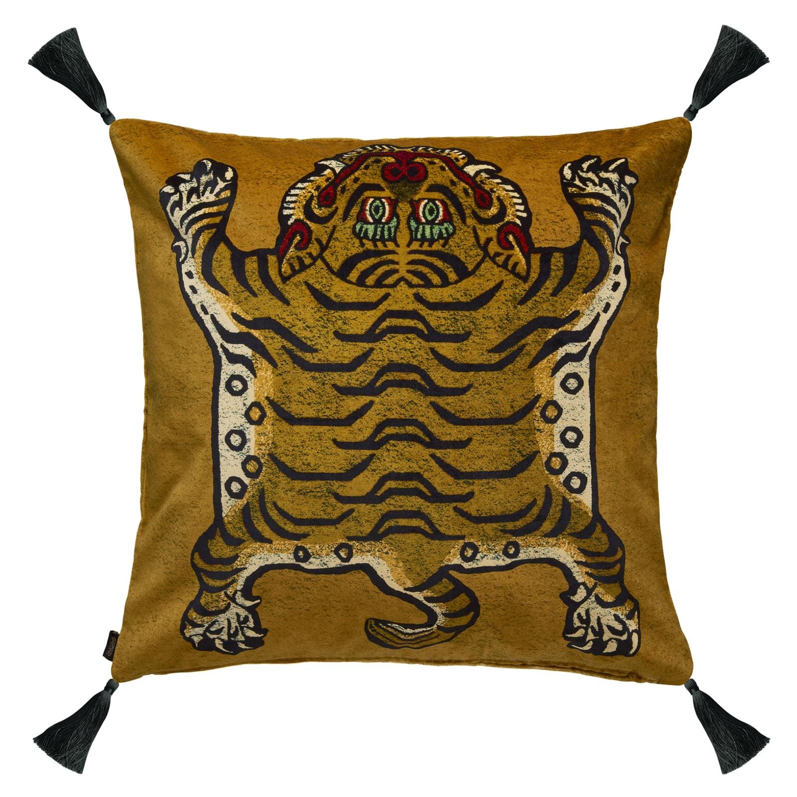 SABER Large Tassel Velvet Cushion - Gold