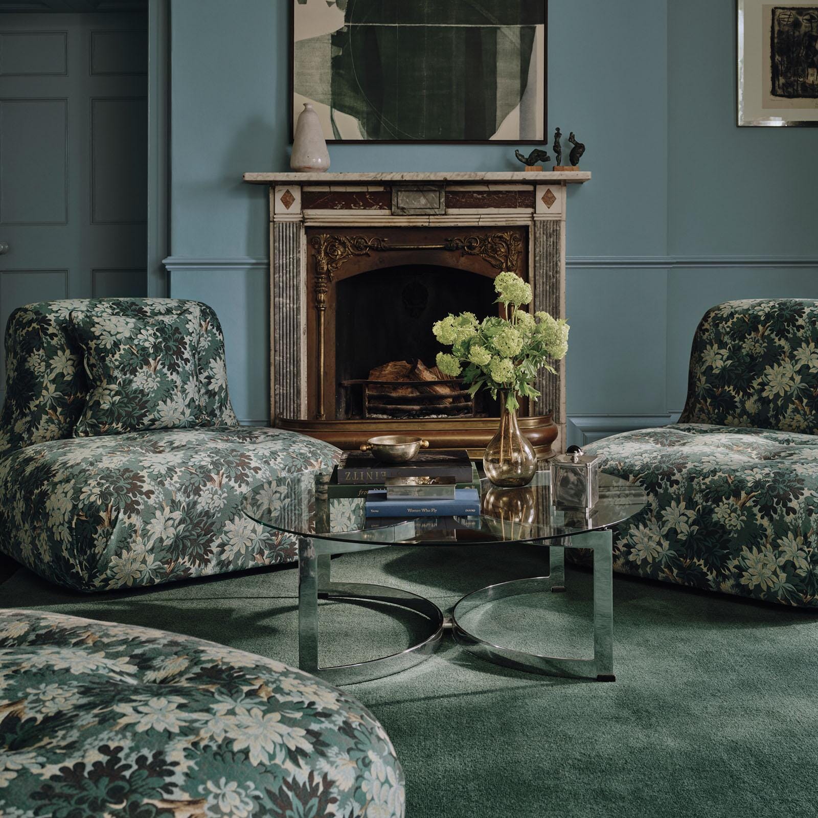 SILVA Jacquard Castle Chair - Cerulean