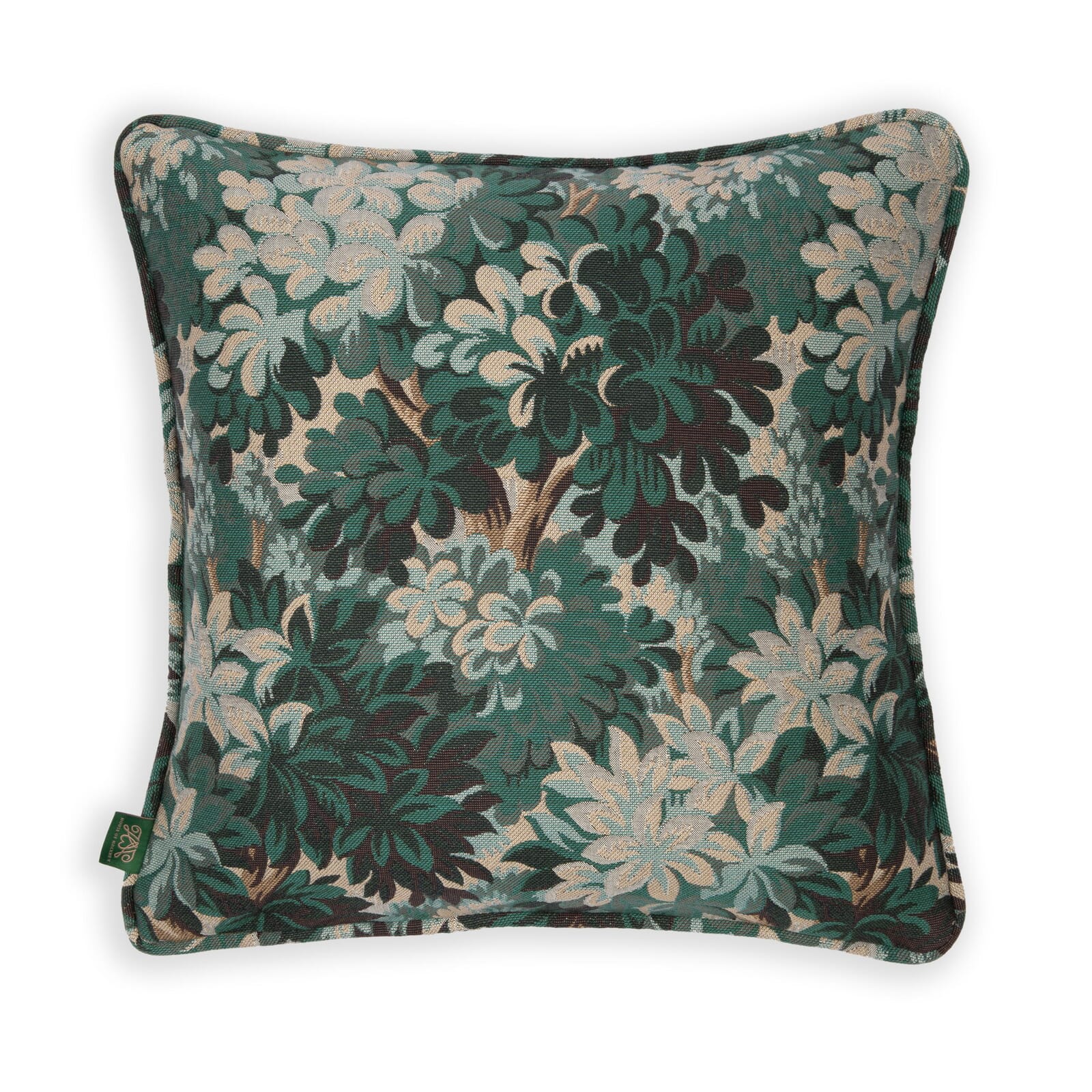 SILVA Medium Piped Jacquard Cushion - Cerulean