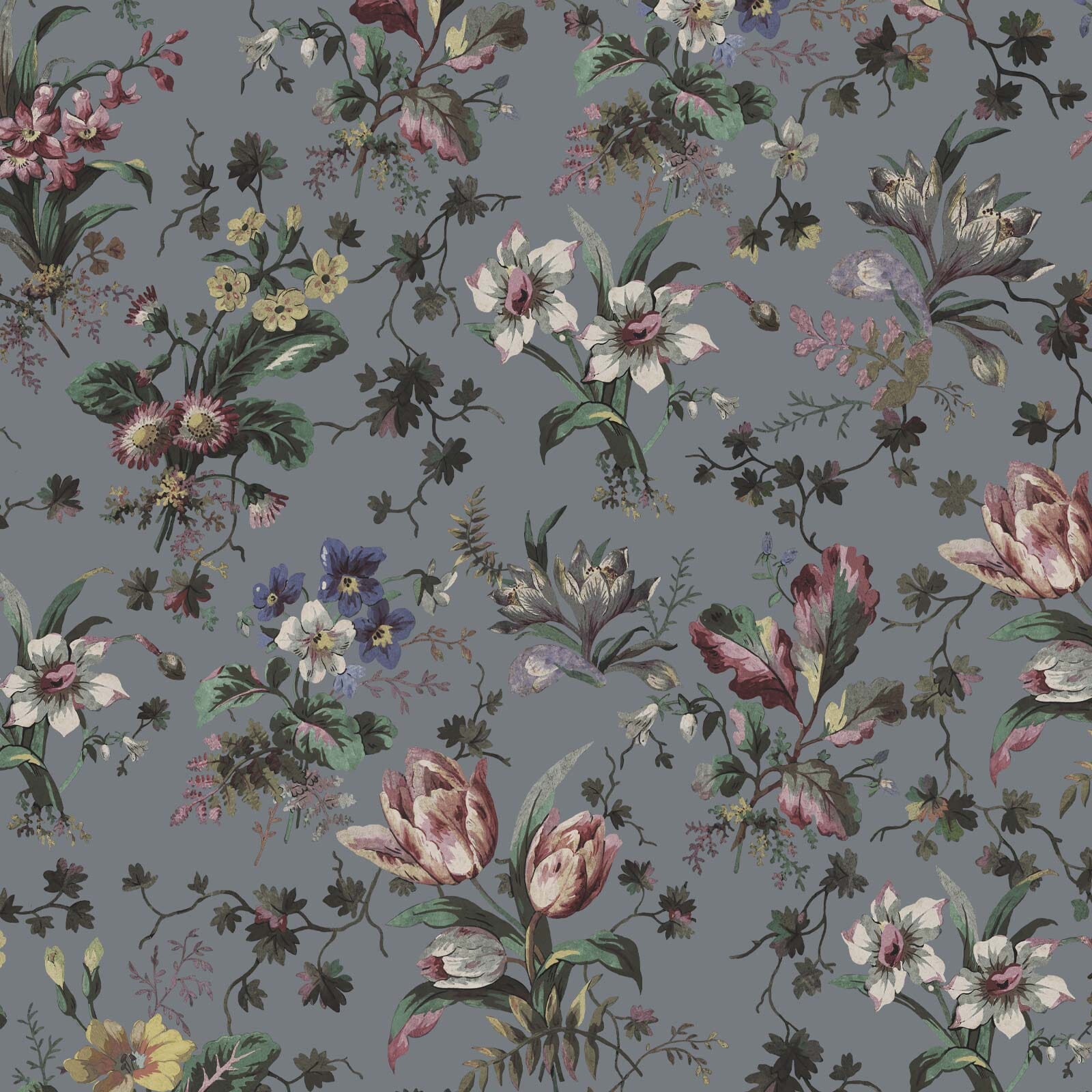 TULIPA Wallpaper - Pewter Sample