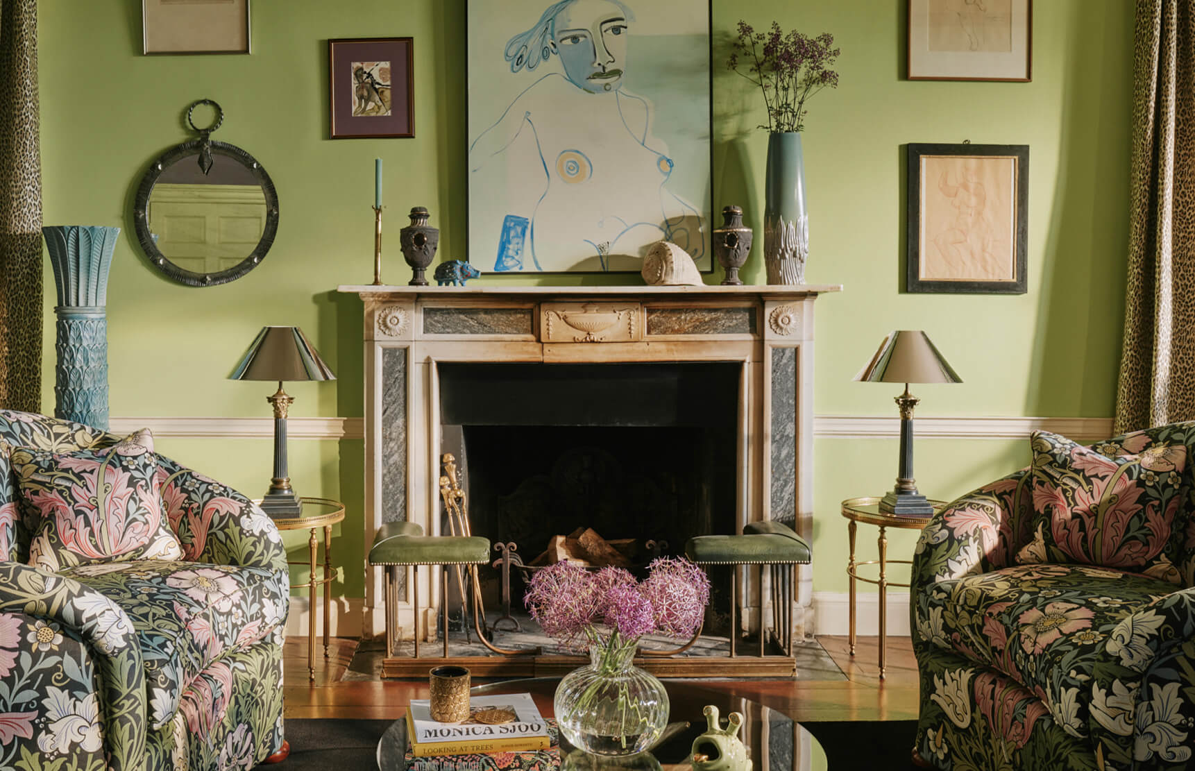 a fireplace in a living room
