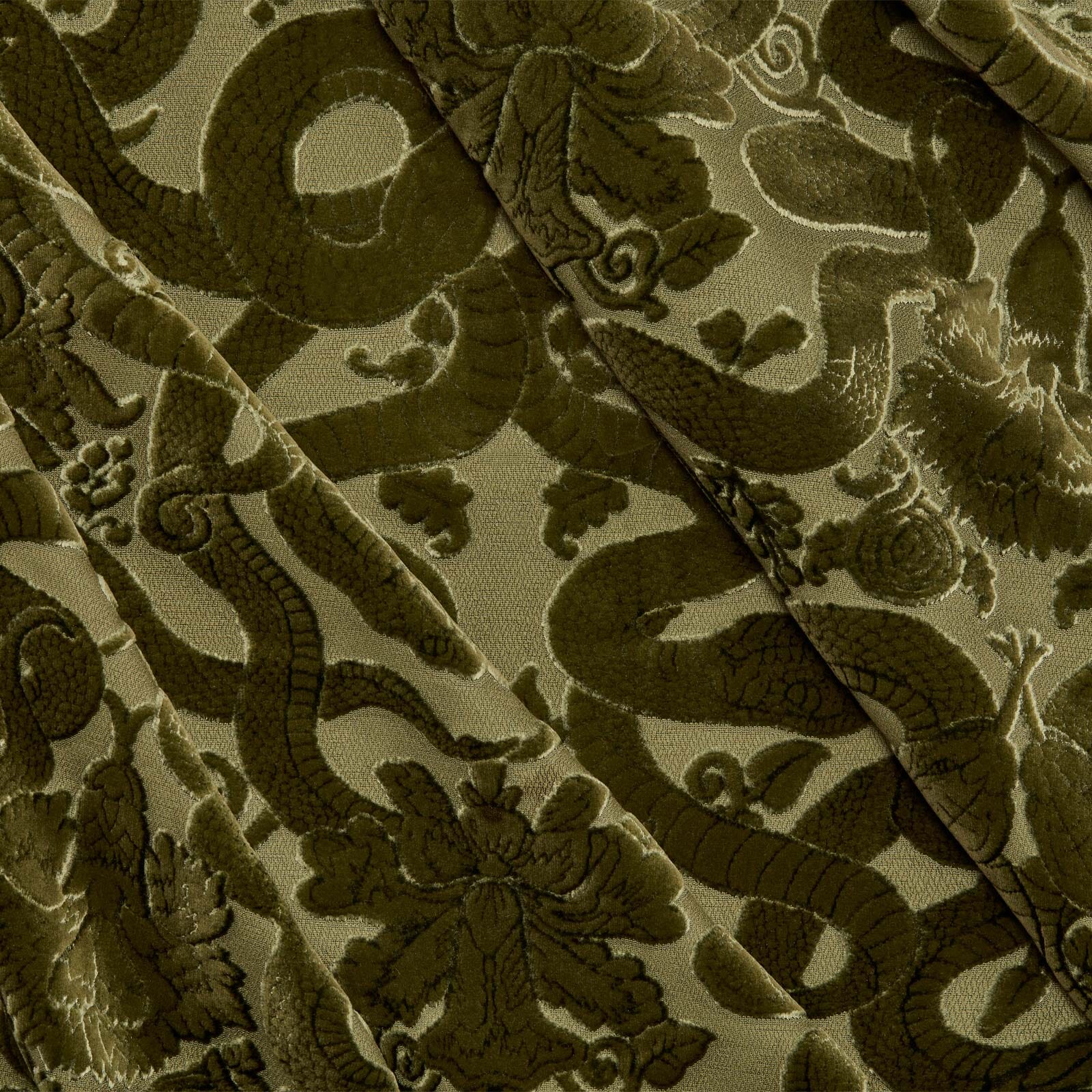 ANACONDA Cut-Velvet - Olive Green
