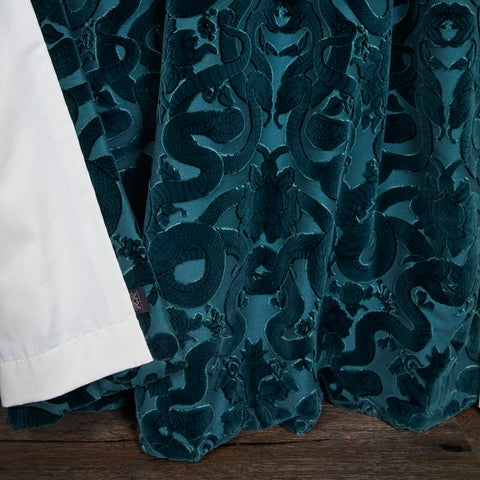 ANACONDA  Velvet Curtain - Petrol secondary image