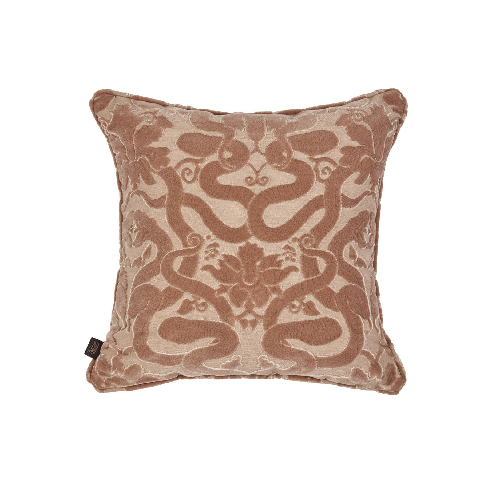 ANACONDA Medium Cut-Velvet Cushion - Dusky Pink