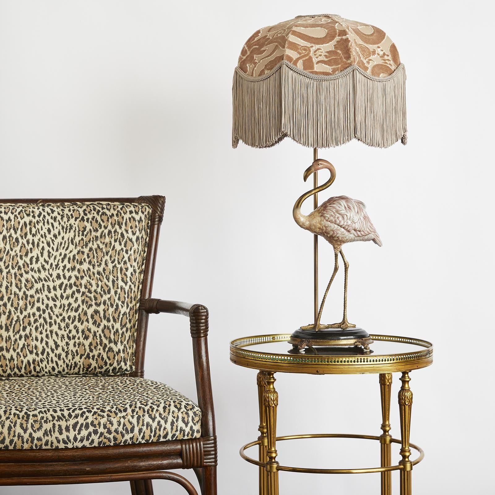 ANACONDA Cut-Velvet Tilia Lampshade - Dusky Pink