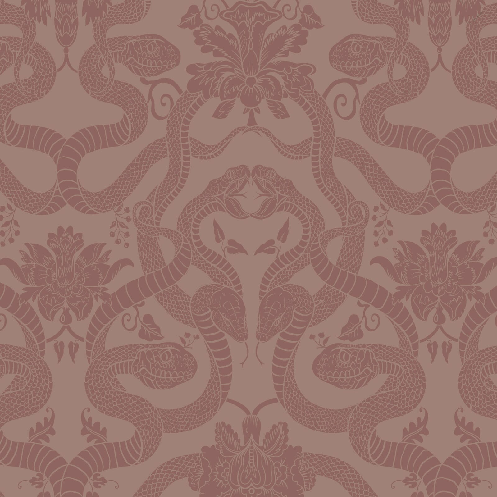 ANACONDA Traditional Wallpaper - Dusky Pink
