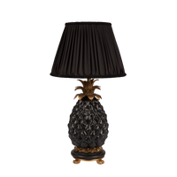 ARCOLA Pleated Black Lampshade with Ananito Matte Black Lampstand