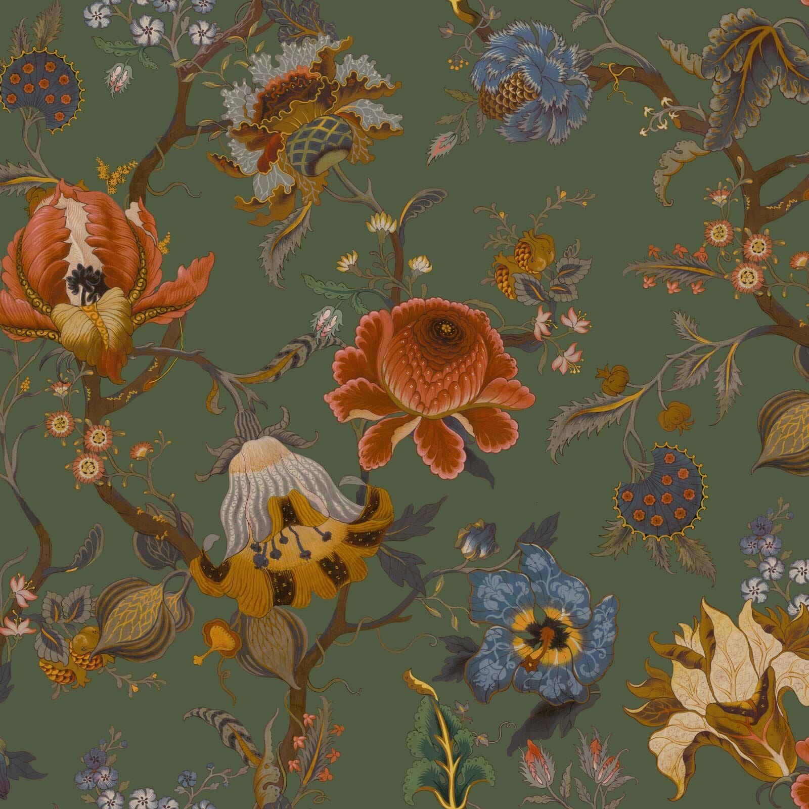 ARTEMIS Wallpaper - Moss Green Sample