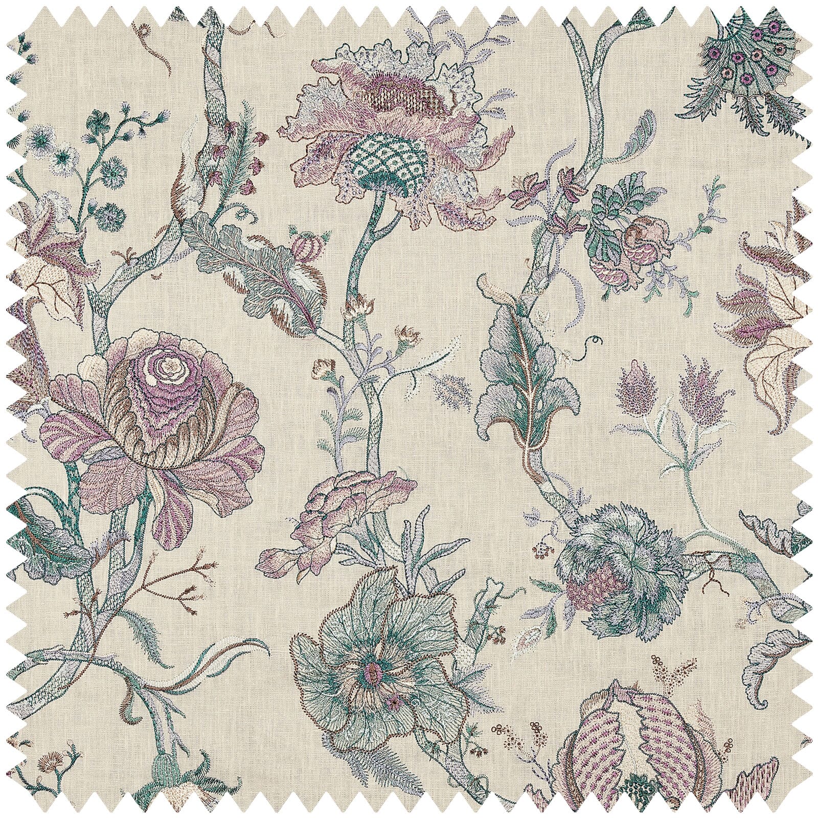 ARTEMIS Embroidered Linen - Alabaster Sample
