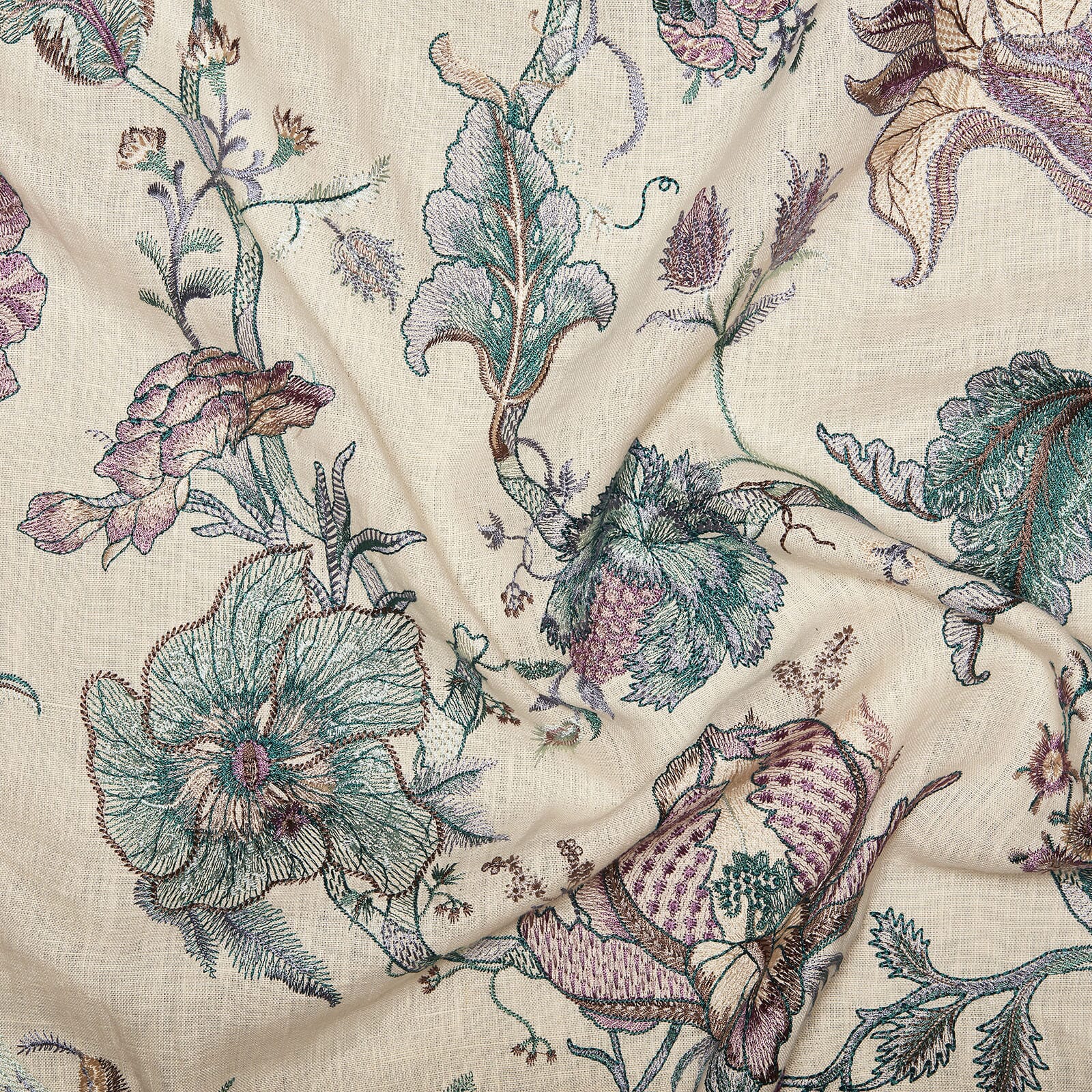ARTEMIS Embroidered Linen - Alabaster